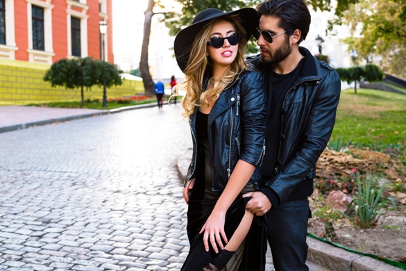 Young pretty couple in love hugs on the street of old town - Are Aquarius Men Possessive Of Their Partner